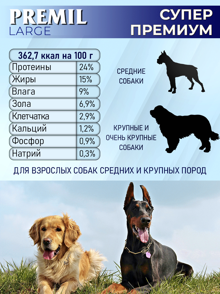 Корм Premil large superpremium